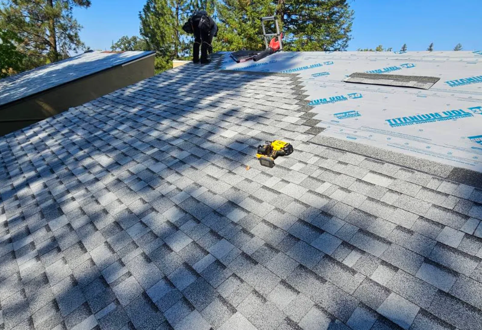 Placerville apartment composition shingle roof installation work