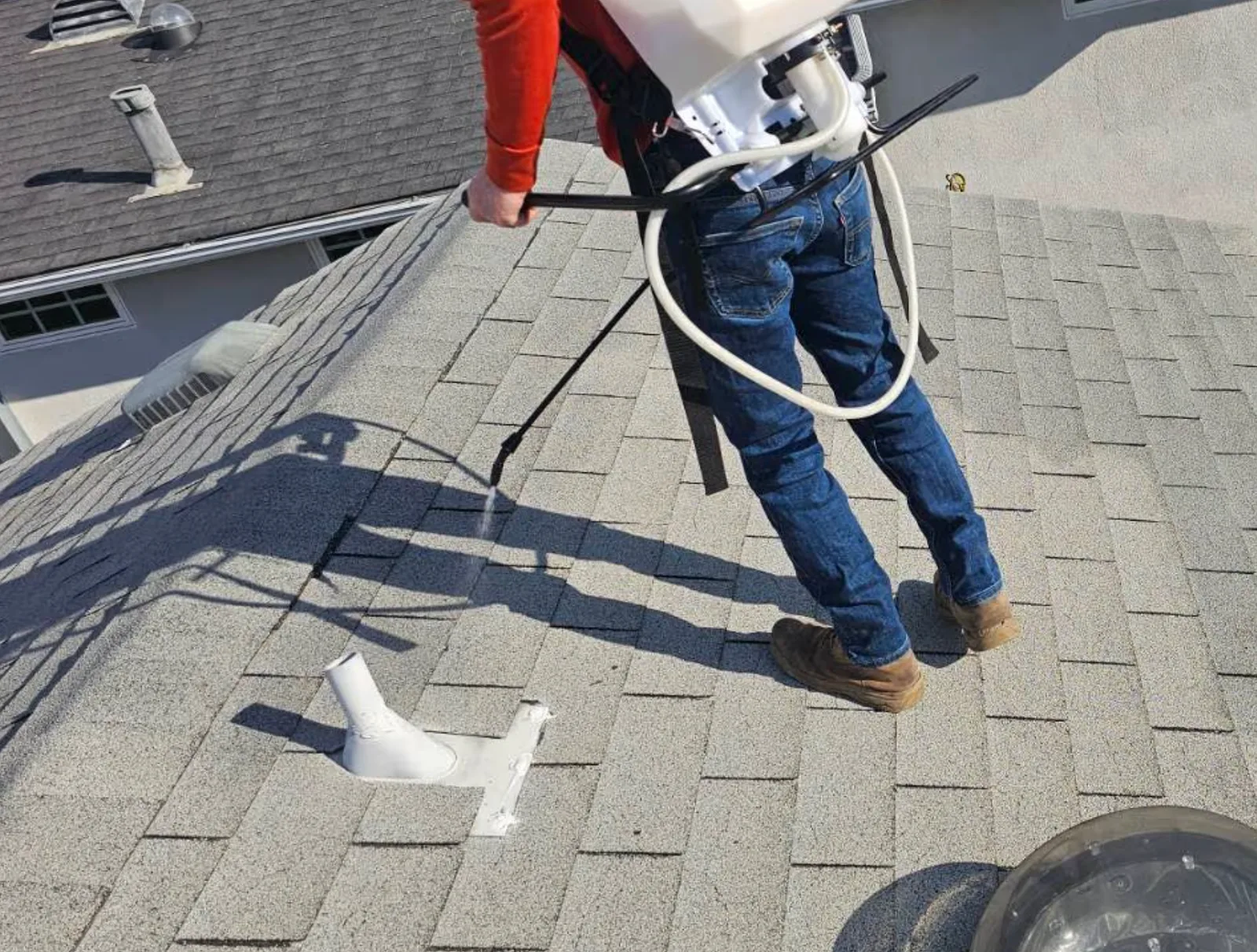 Residential roof rejuvenation work in El Dorado Hills