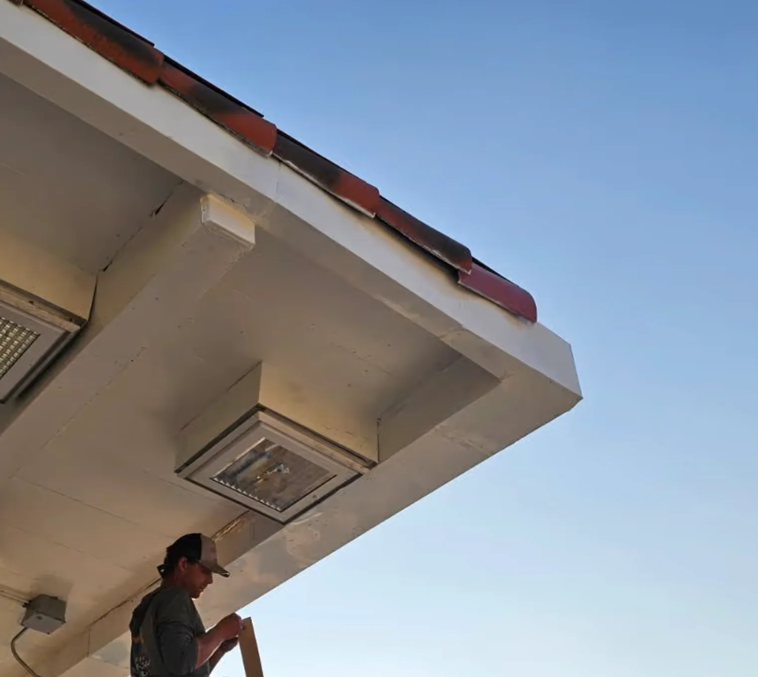 Completed partial commercial roof repair by Higher Level Roofing