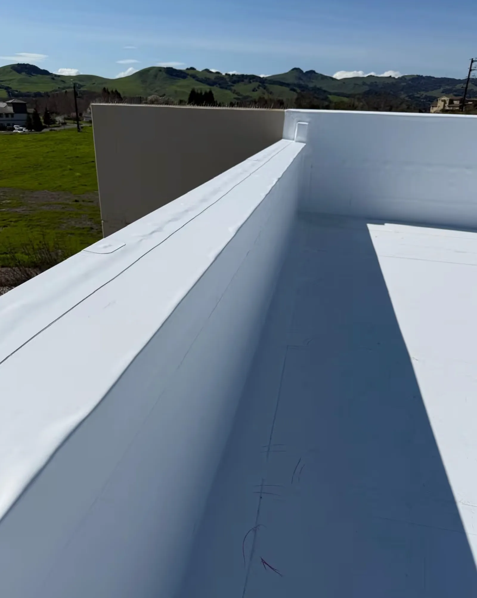 Single-ply commercial roofing work in Sacramento