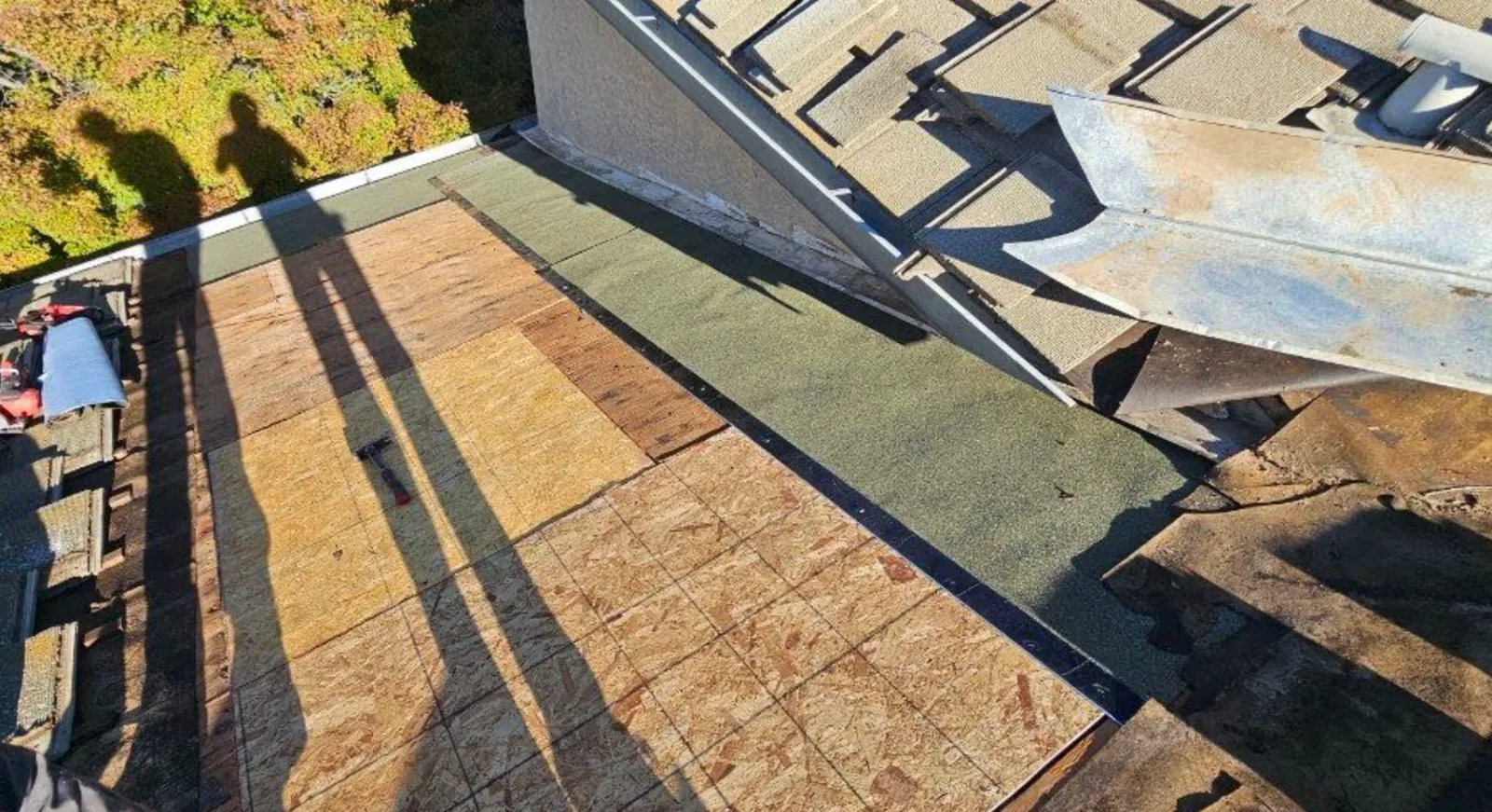 Folsom residential roof repair work in progress
