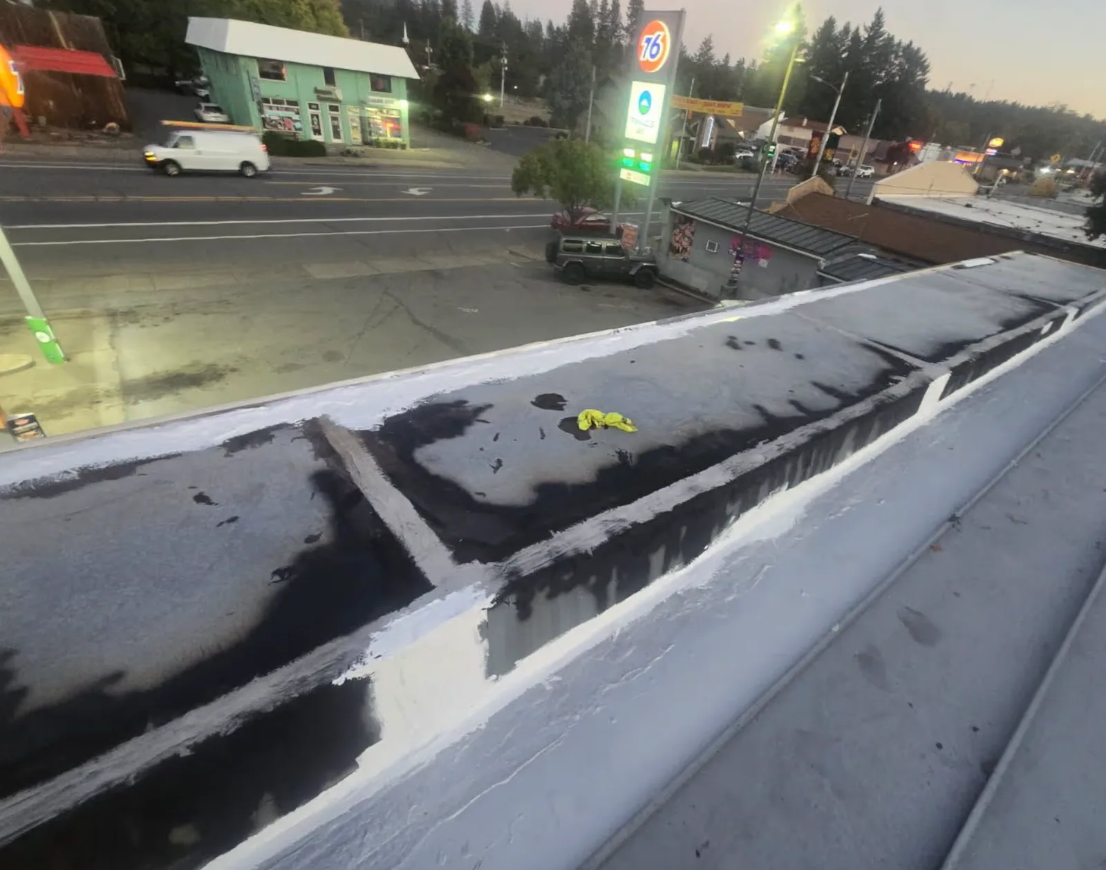 Completed silicone commercial roof coating project in El Dorado County