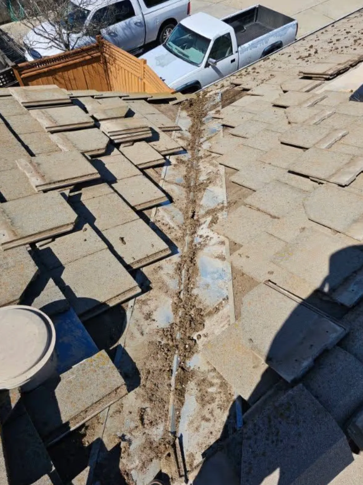 Roof tile repair details on a Folsom home