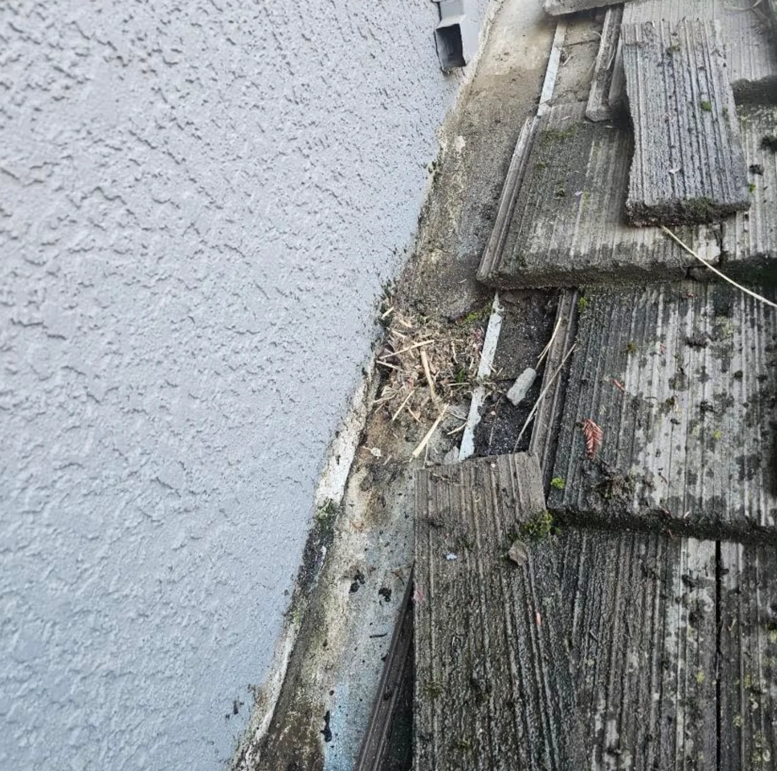 Old Dry-Rotted Roofing Tiles